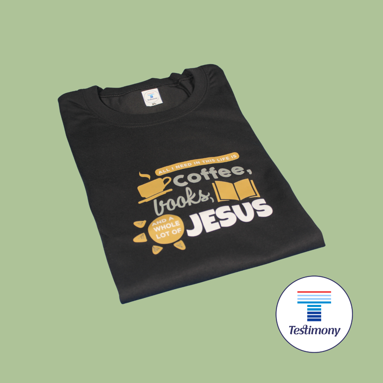 Coffee-Book-Jesus (Testimony Shirt)