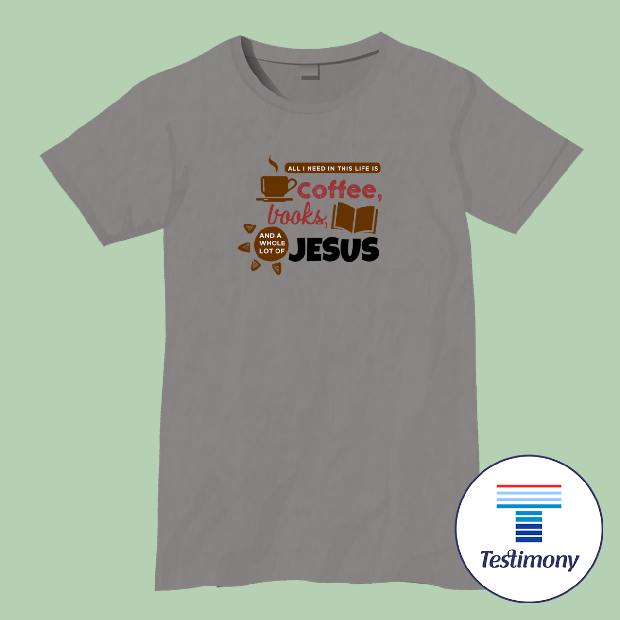 Coffee-Book-Jesus (Testimony Shirt)