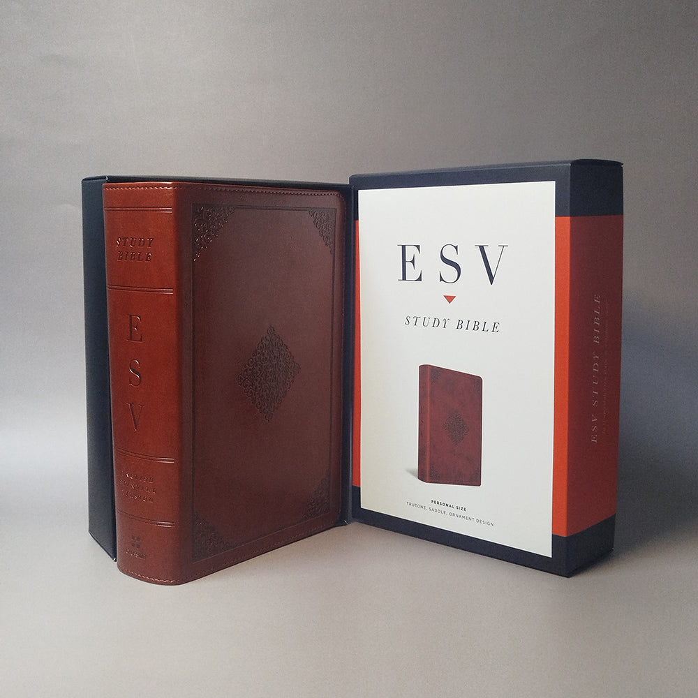 ESV Study Bible, Personal Size (TruTone, Saddle, Ornament Design)